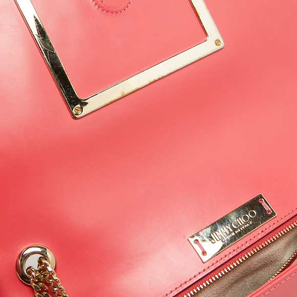 JIMMY CHOO Coral Pink Leather Alba Shoulder Bag - Picture 5 of 8